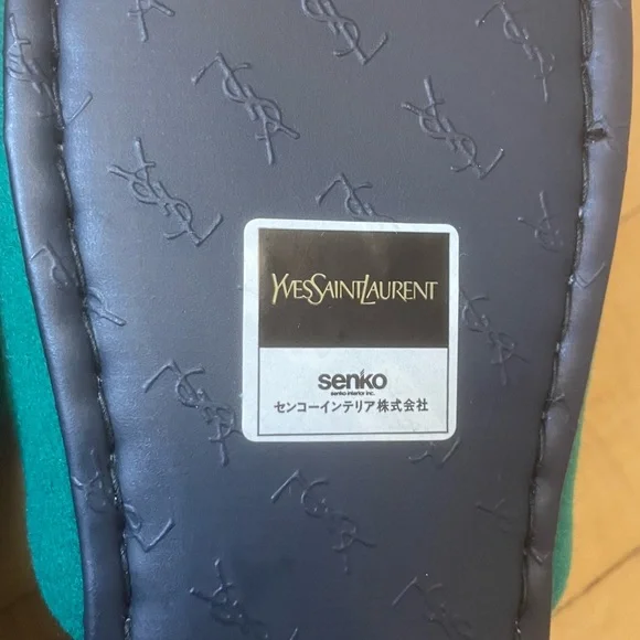 NEW Yves Saint Laurent Teal Logo Women's Slippers - Picture 4 of 4